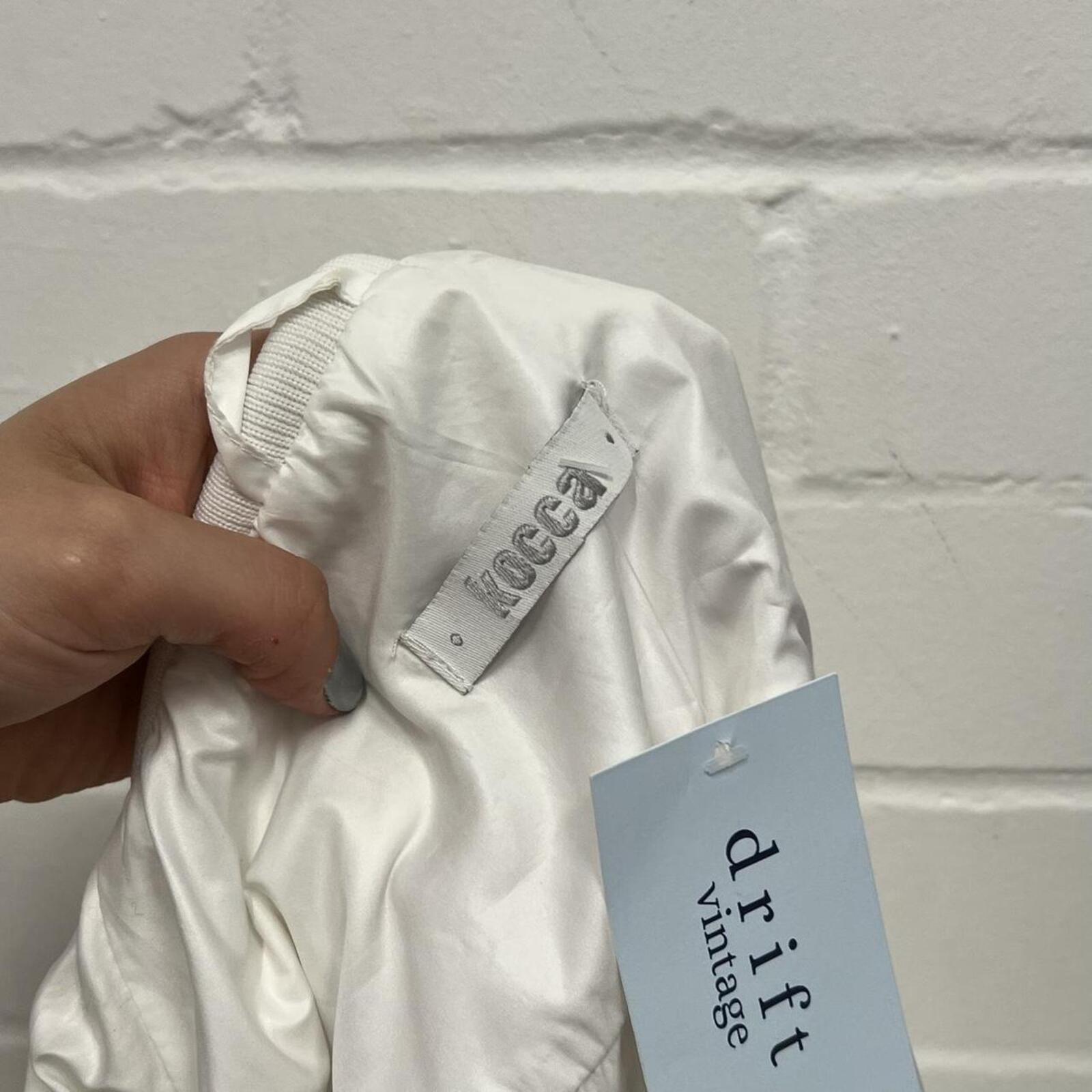 White fitted lightweight vintage bomber jacket