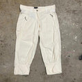 White cargo style cinched low rise vintage balloon style capris