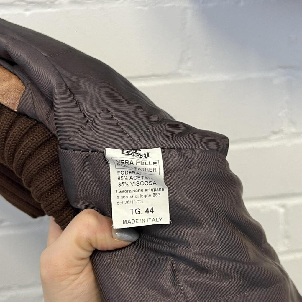 light brown washed leather zip up vintage jacket